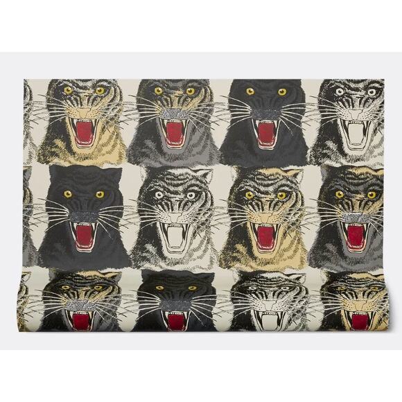 Gucci Tiger Face Printed Wallpaper Bundle - Picture 10 of 12